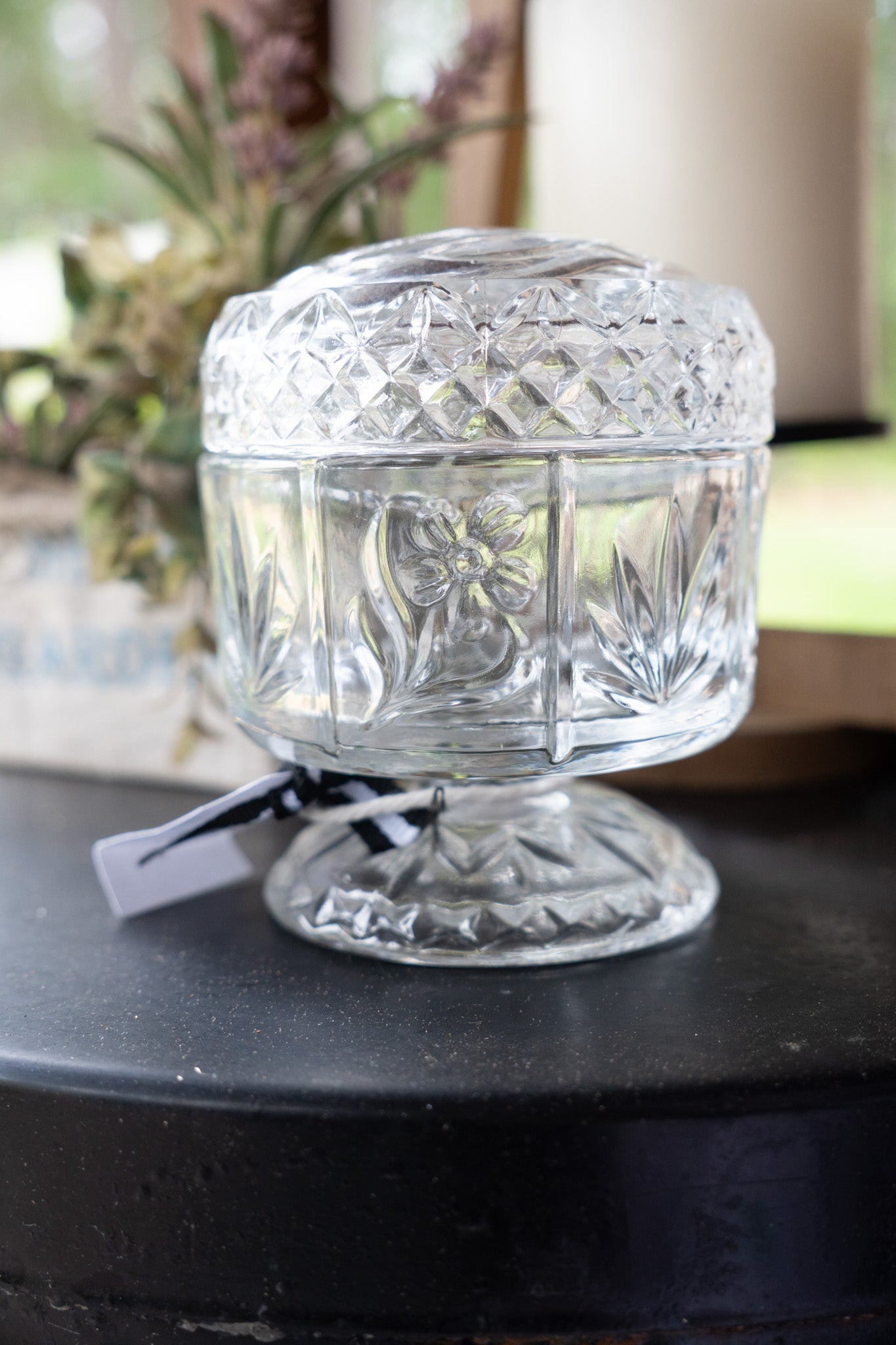 Avon Fostoria Glass Boudoir Jar