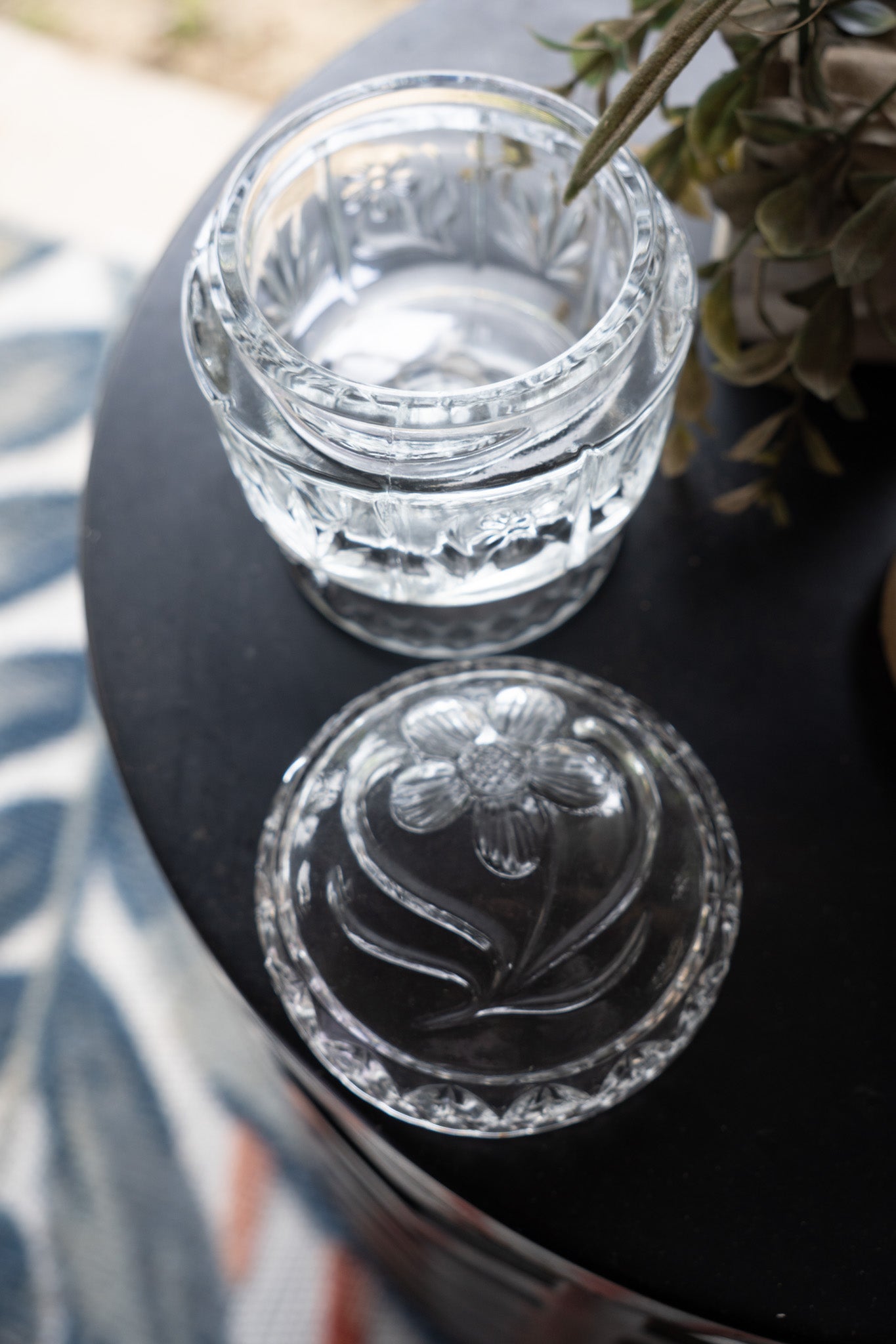Avon Fostoria Glass Boudoir Jar