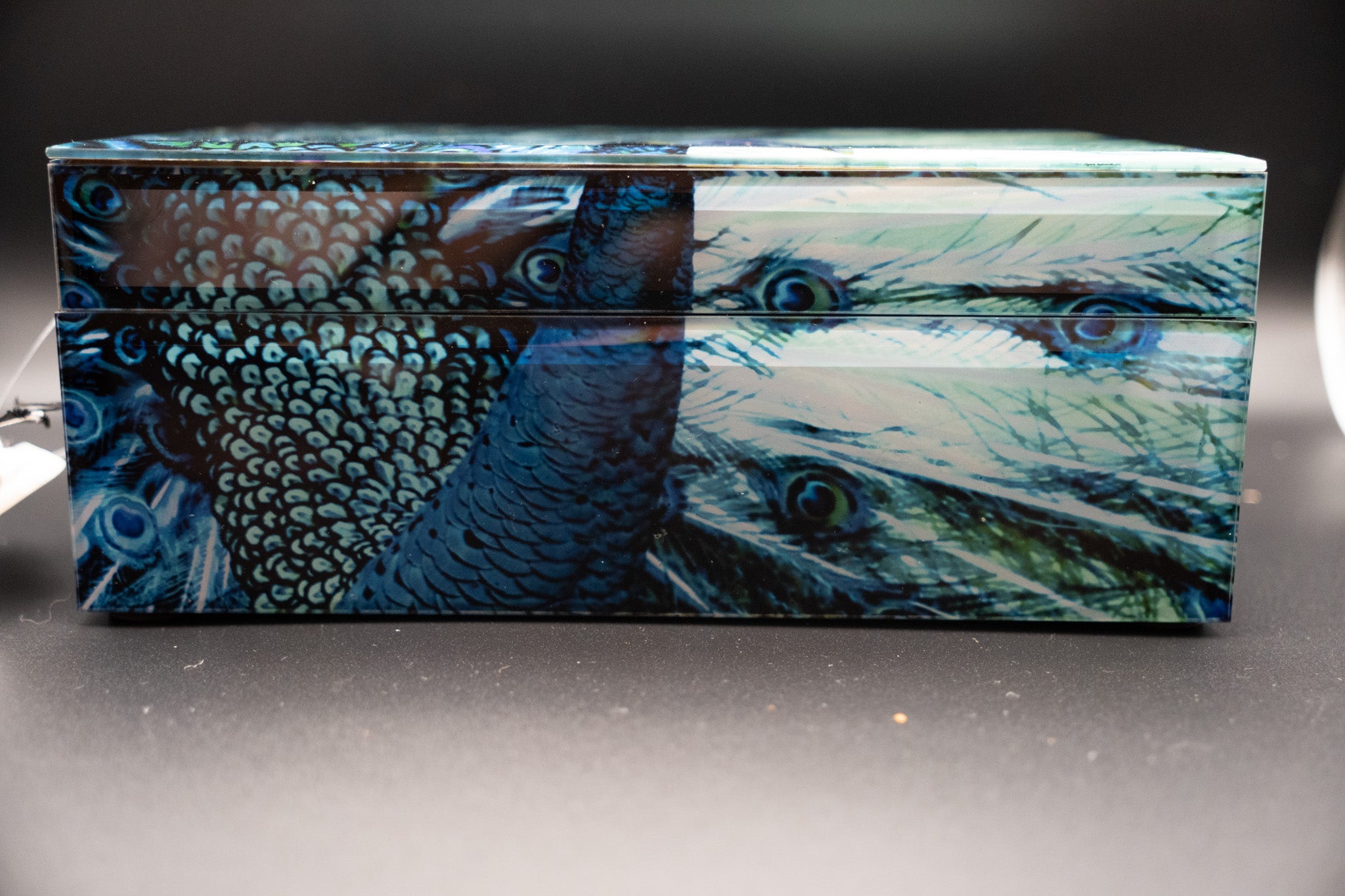 Peacock Glass Jewelry Box