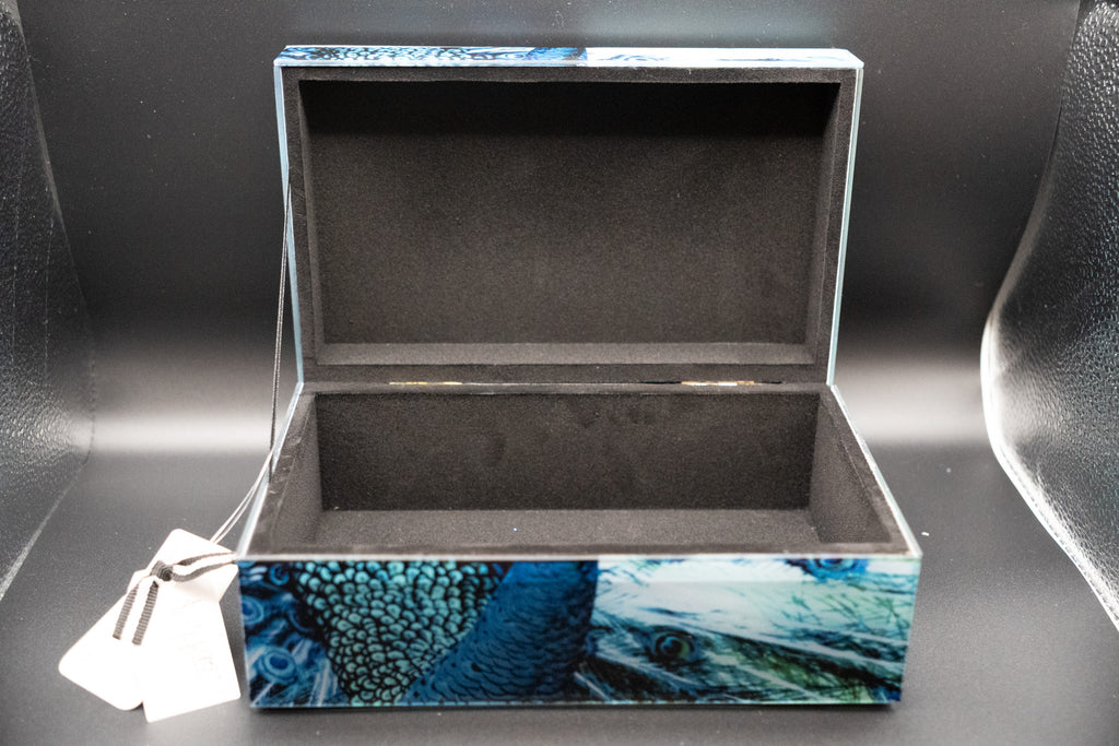 Peacock Glass Jewelry Box