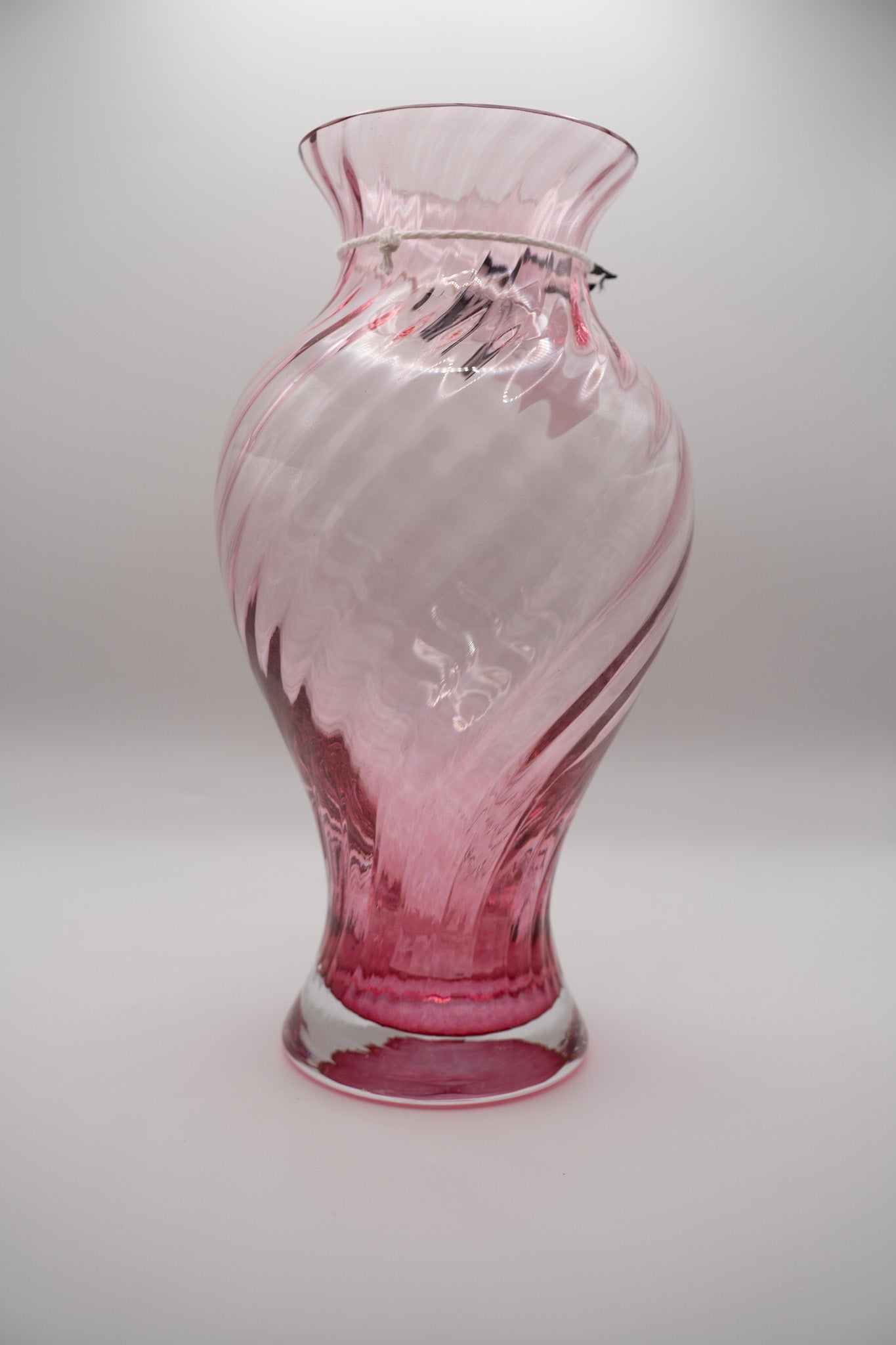 Vintage Pink Swirl Vase