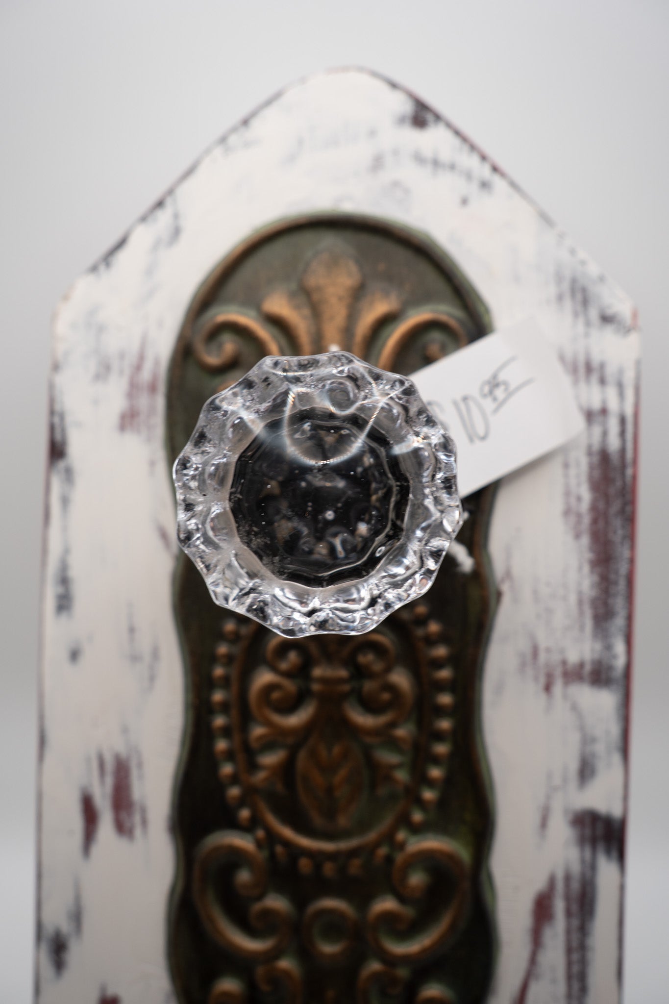 Glass Knob on Wood Wall Plaque