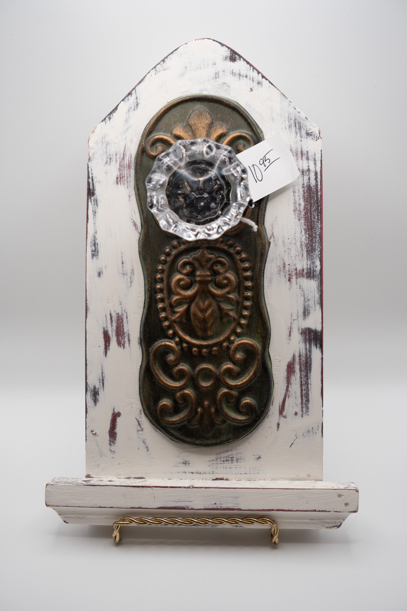 Glass Knob on Wood Wall Plaque