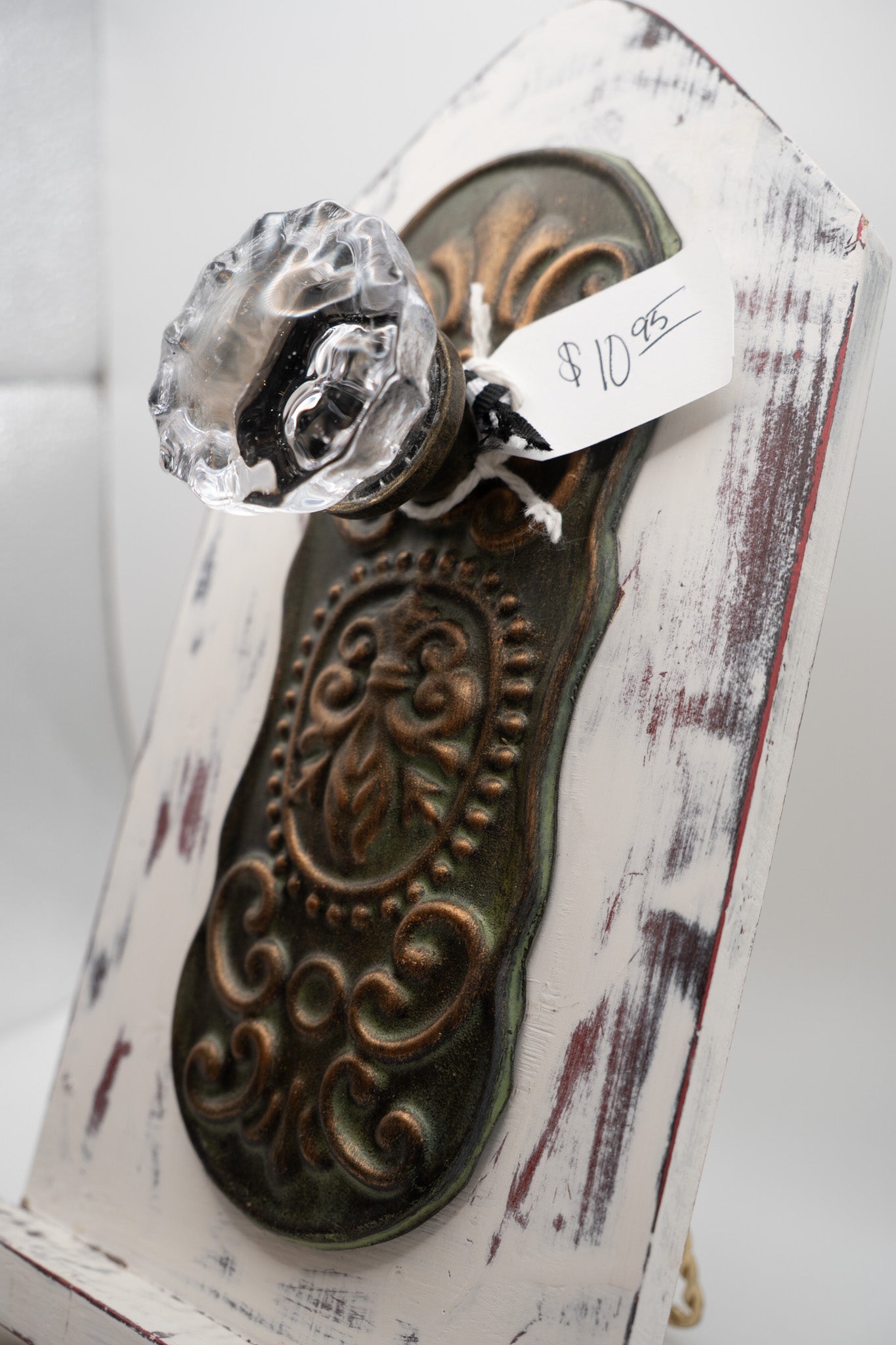 Glass Knob on Wood Wall Plaque