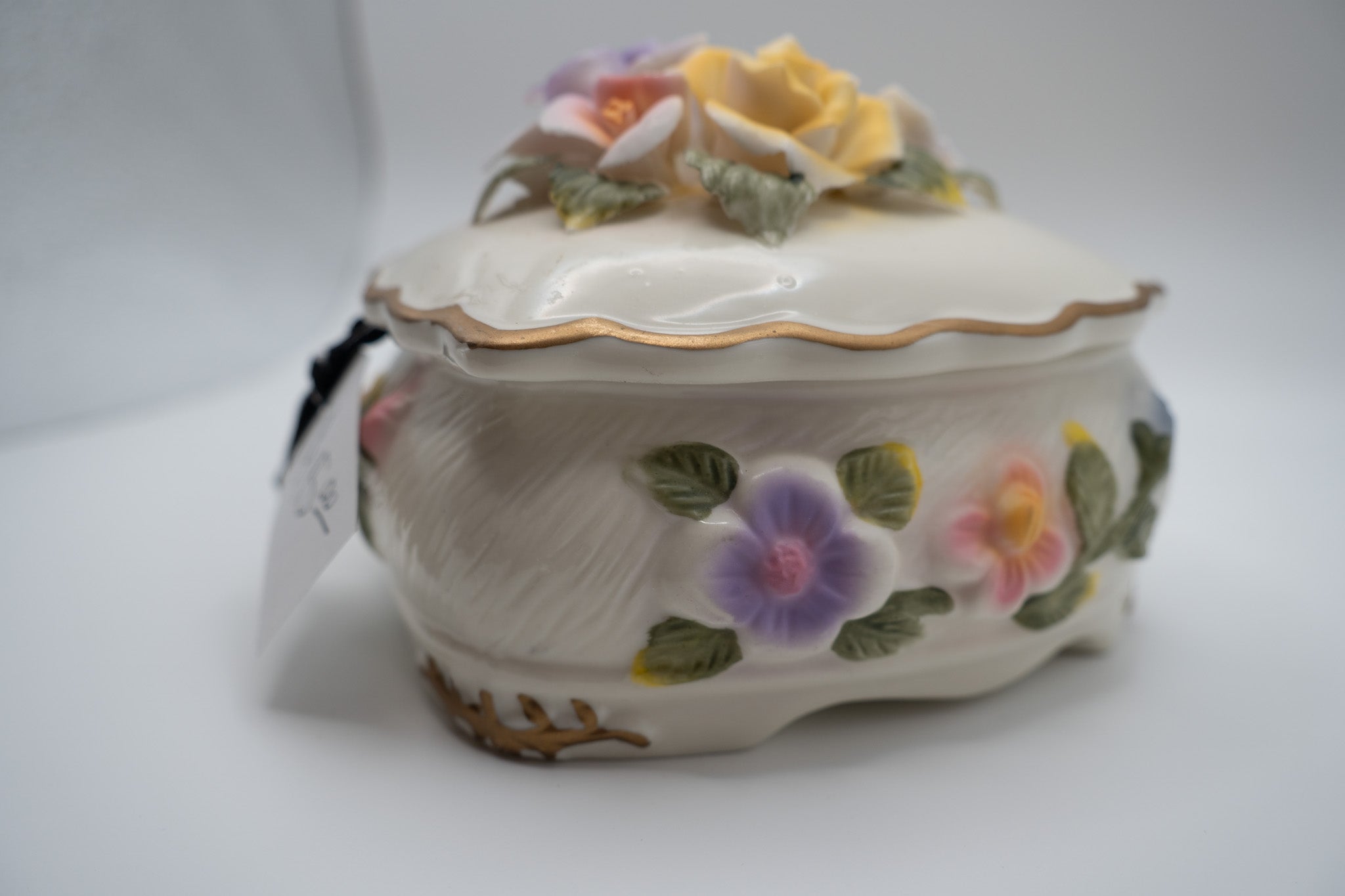 Porcelain Heart Shaped Trinket Box