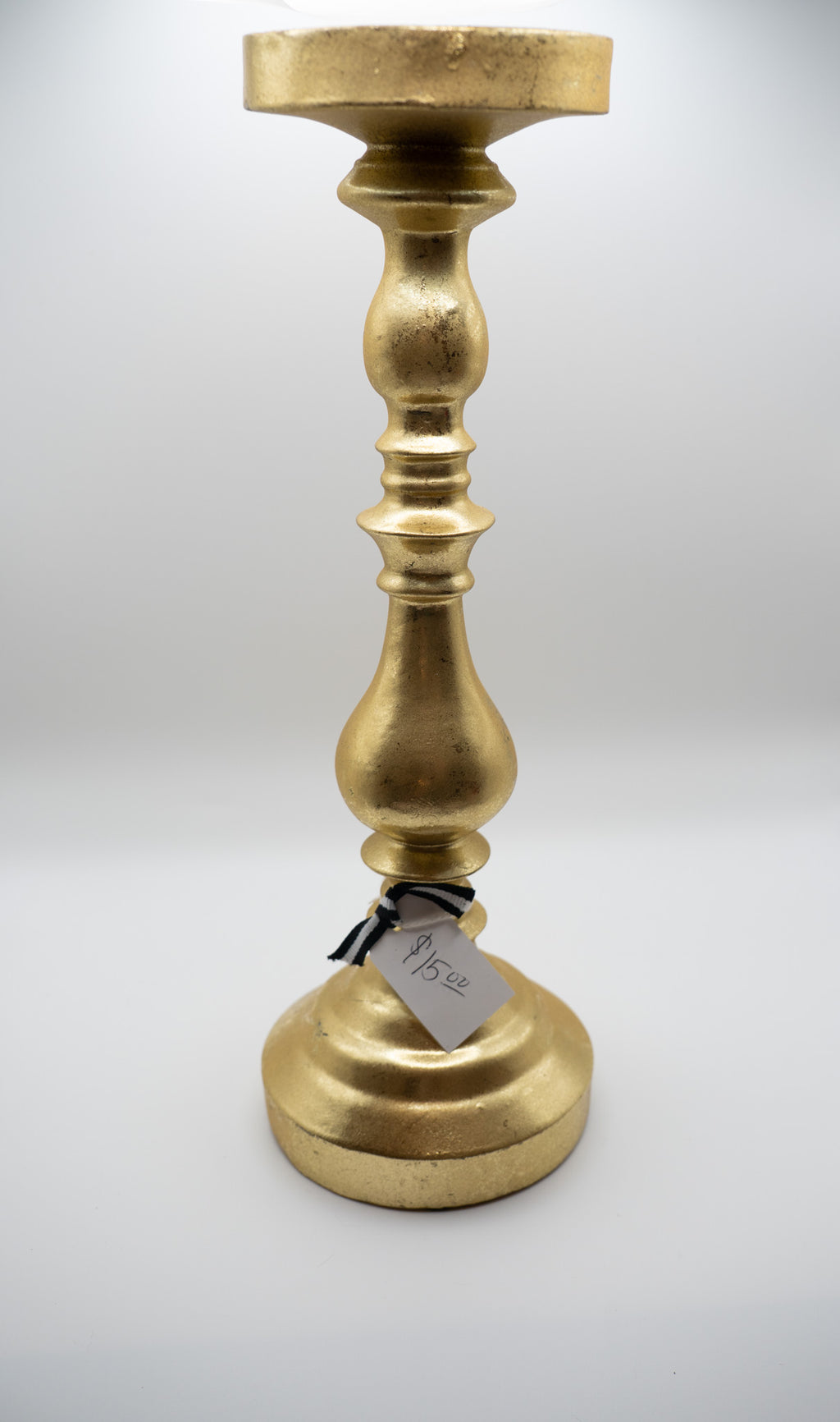 Gold Pillar Candle Holder