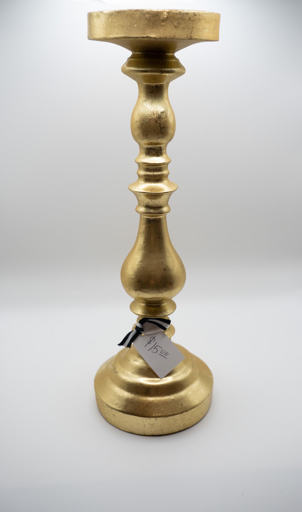 Gold Pillar Candle Holder