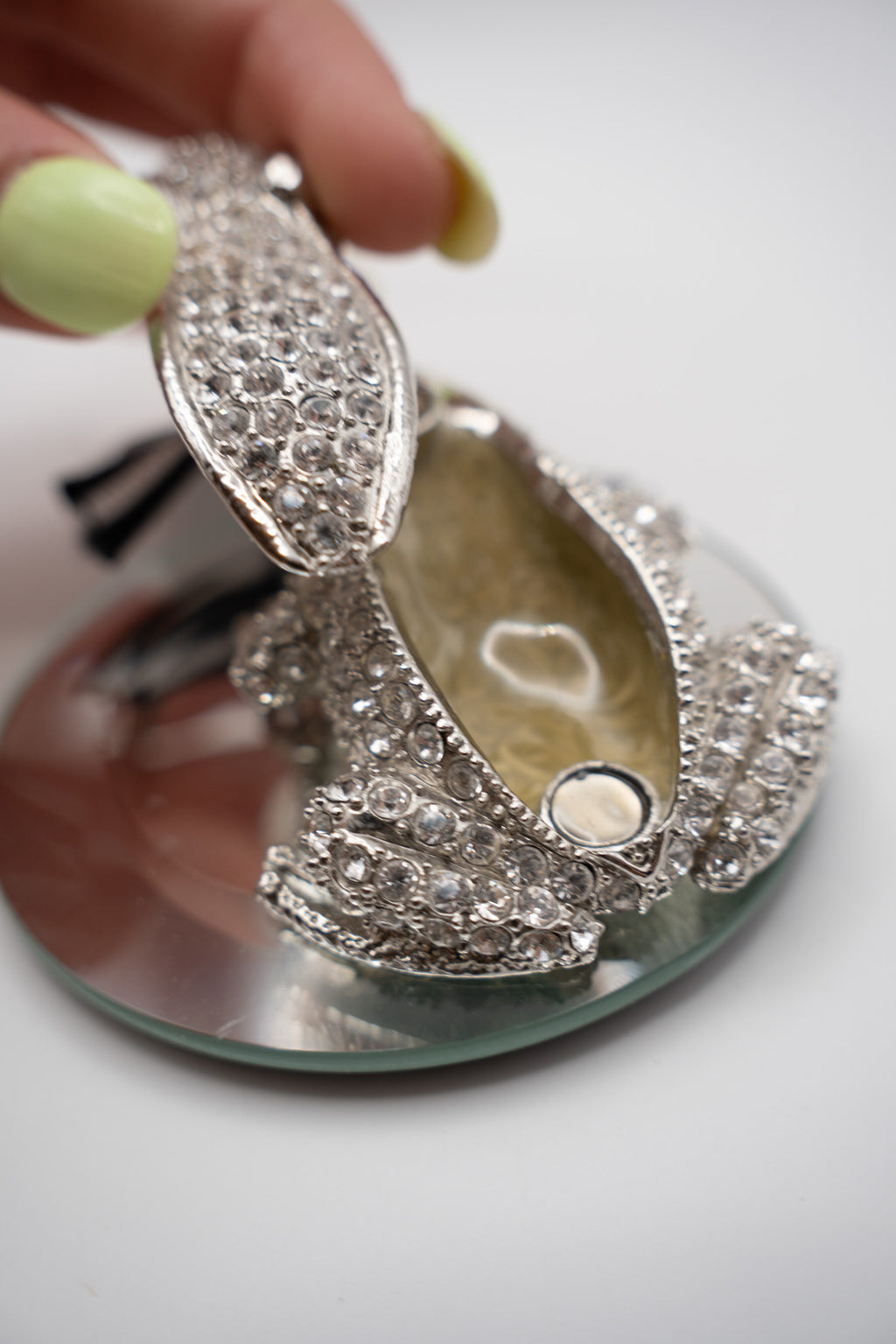 Jeweled Frog Trinket Box with Mirror