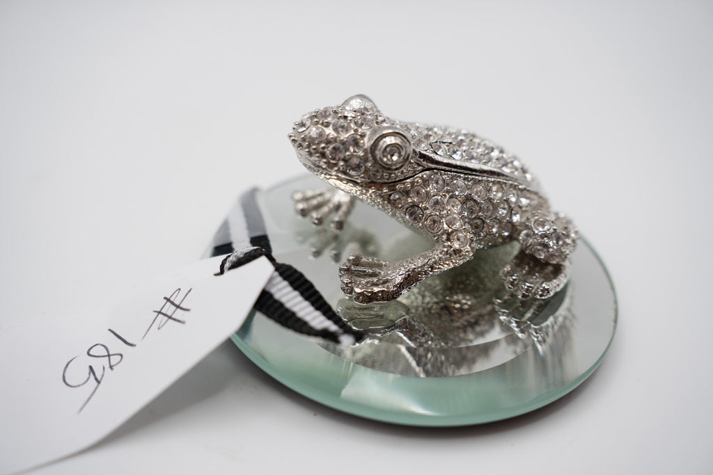 Jeweled Frog Trinket Box with Mirror