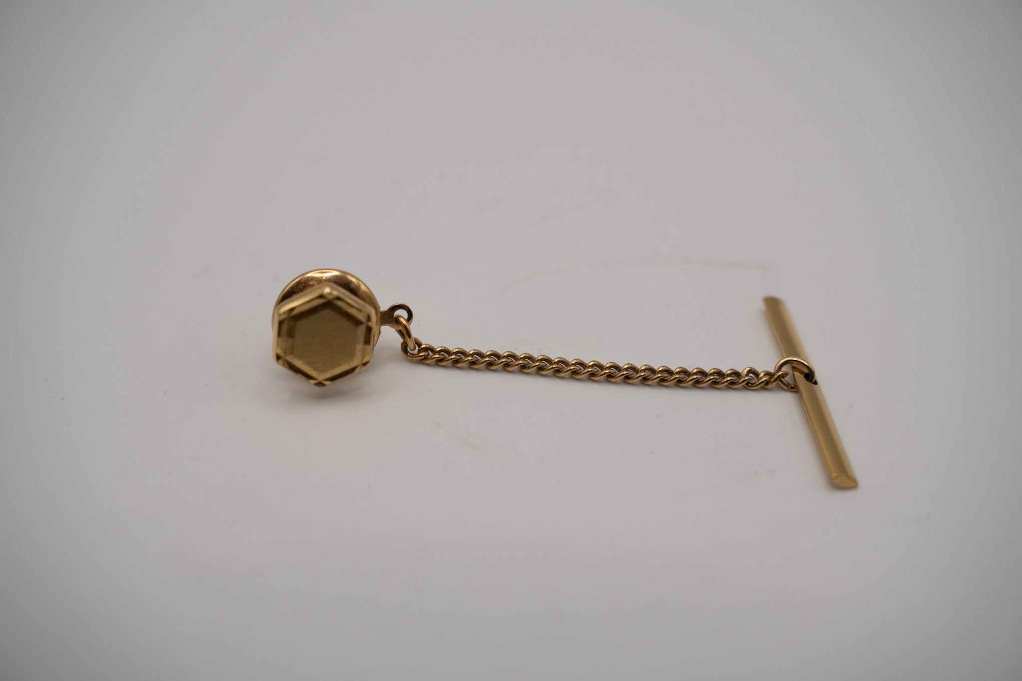 Gold Hexagonal Tie Tack
