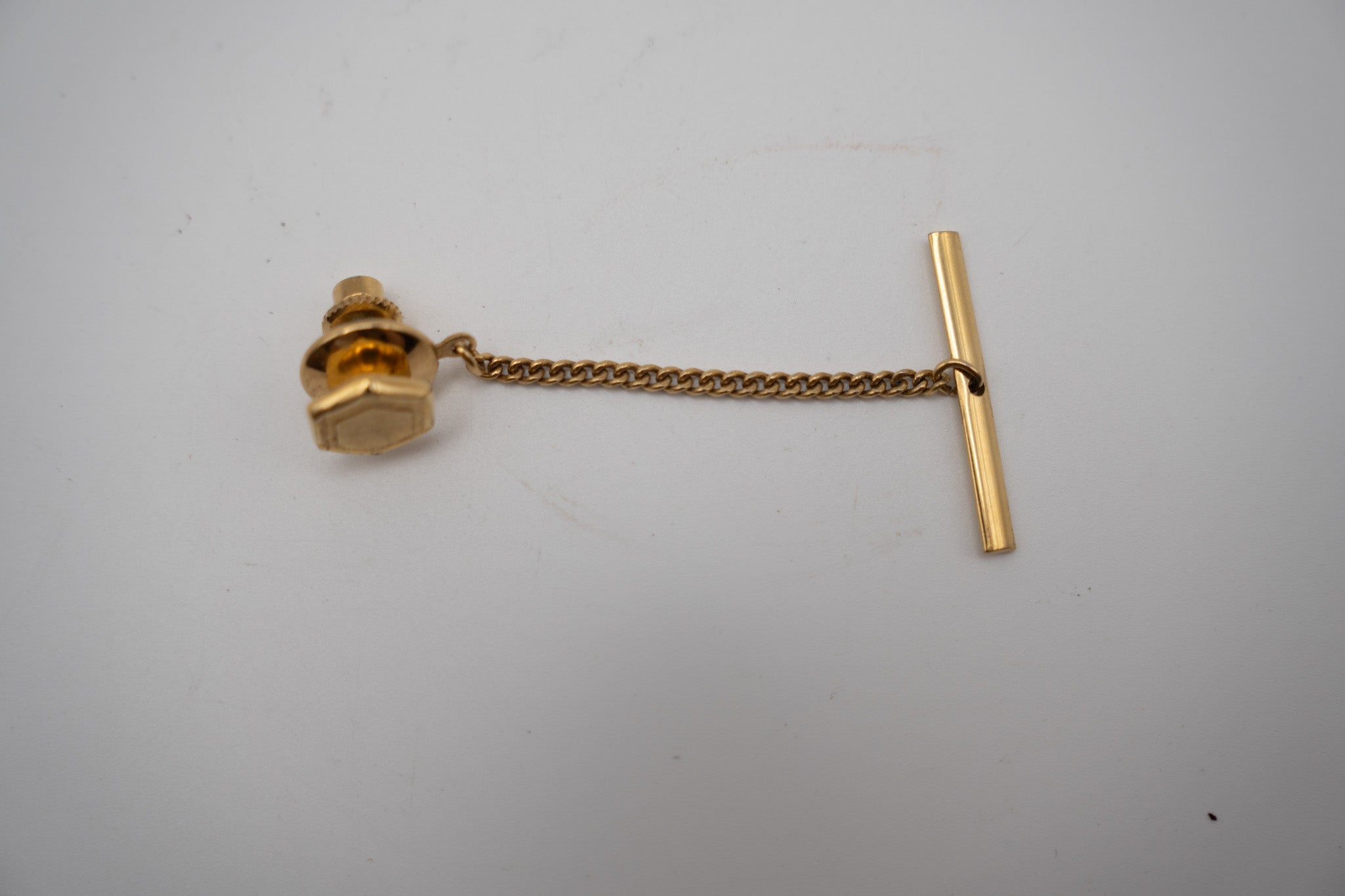 Gold Hexagonal Tie Tack