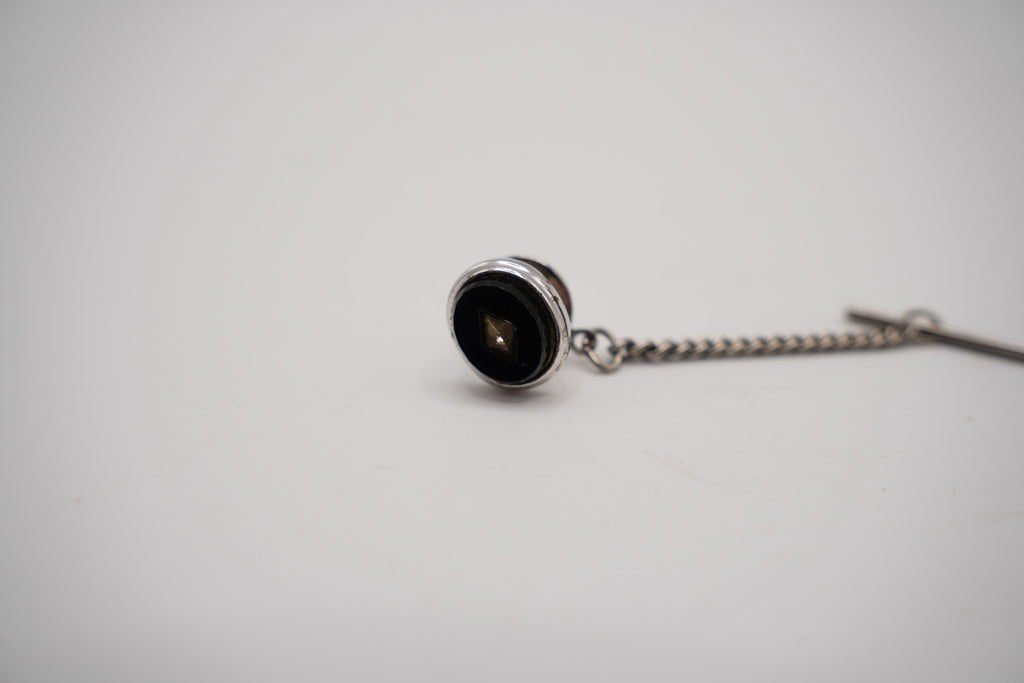 Black with Gold Triangle Tie Tack
