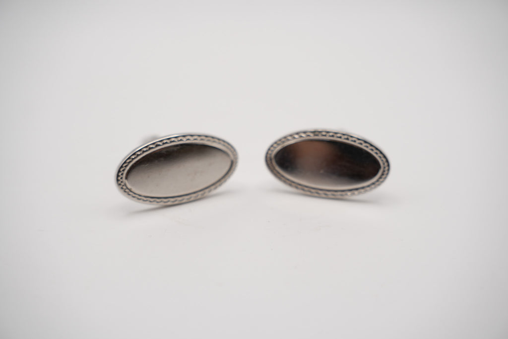 Oval Silver Plated Cufflinks