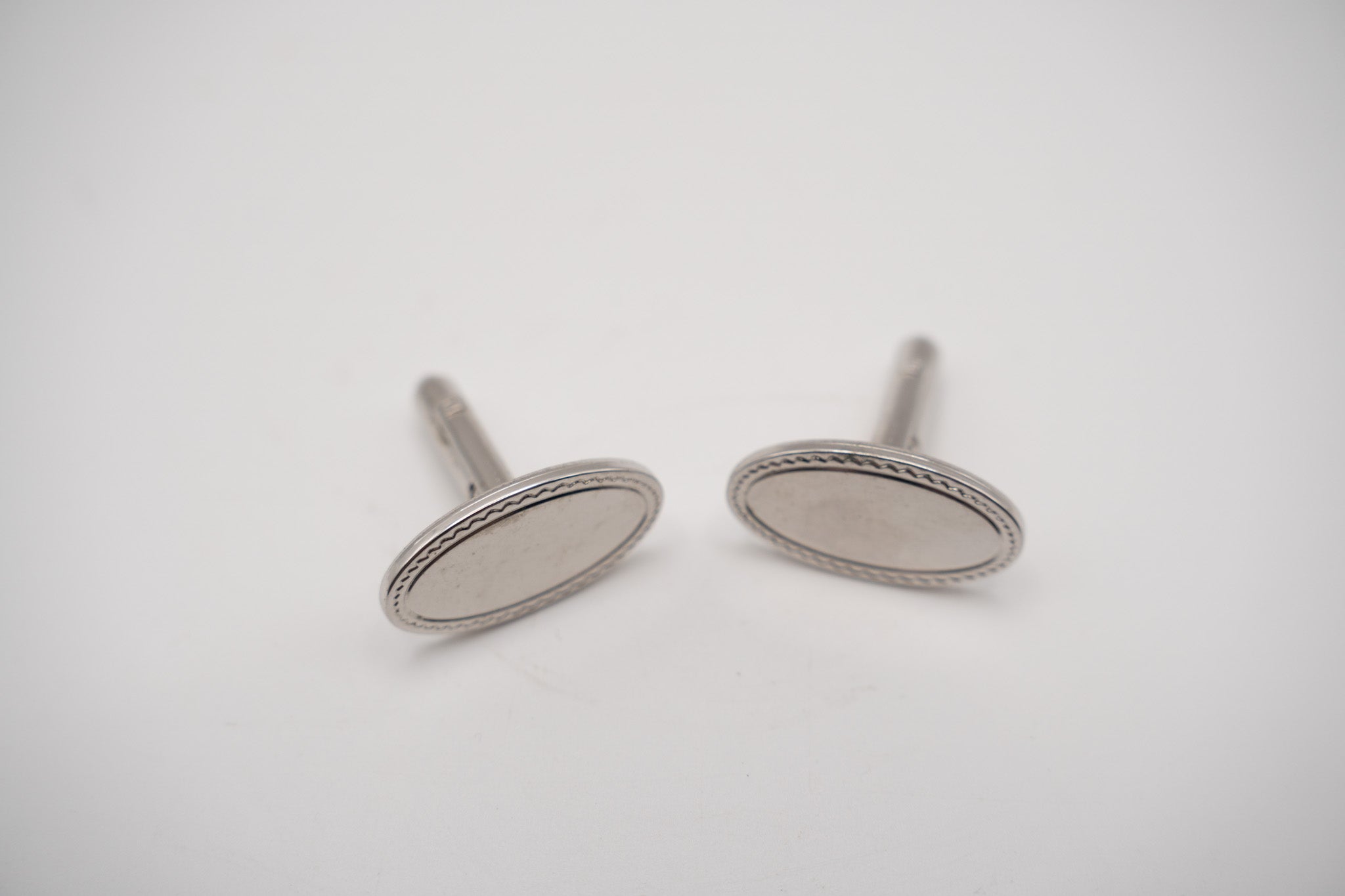 Oval Silver Plated Cufflinks
