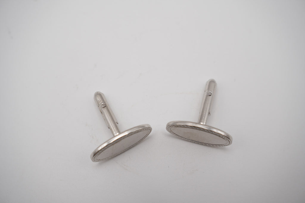Oval Silver Plated Cufflinks