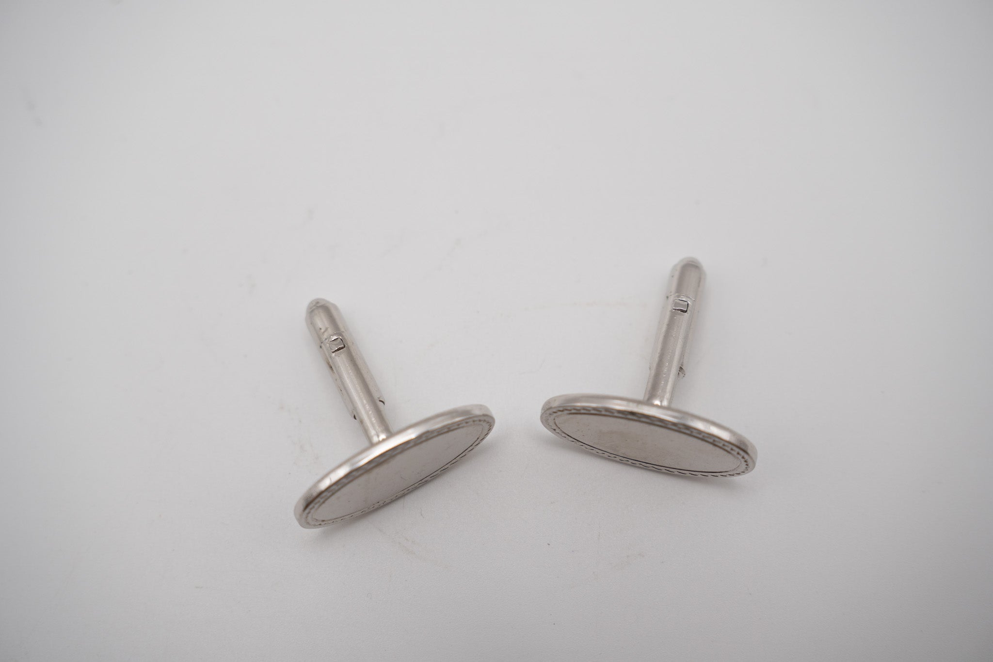 Oval Silver Plated Cufflinks