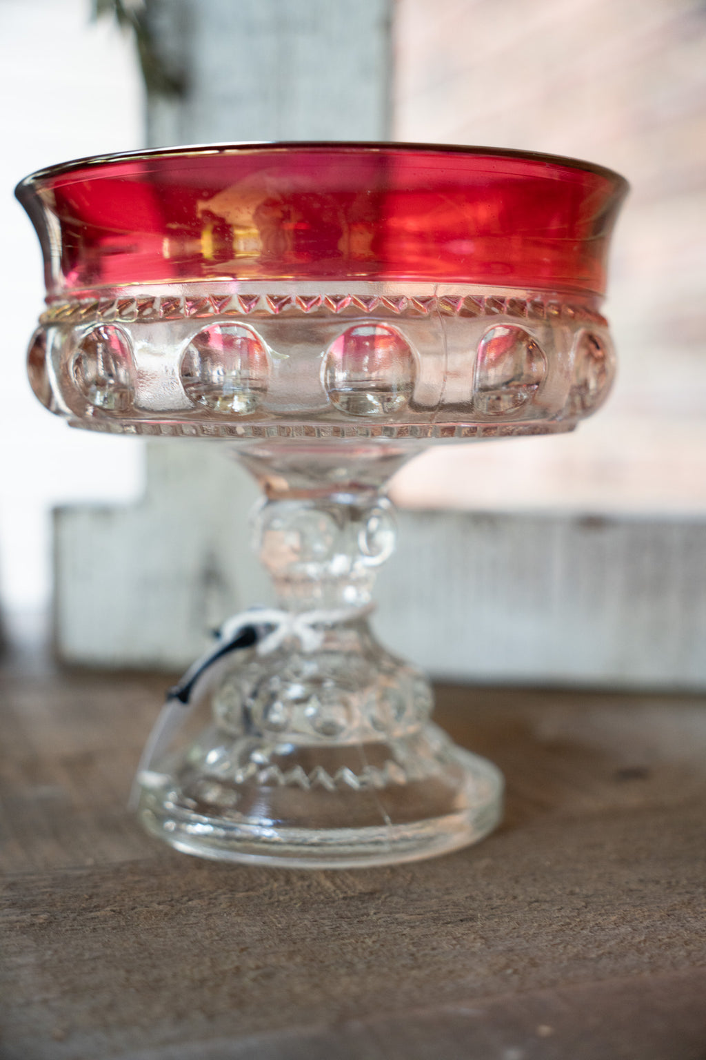 Ruby Red Rimmed Candy Dish