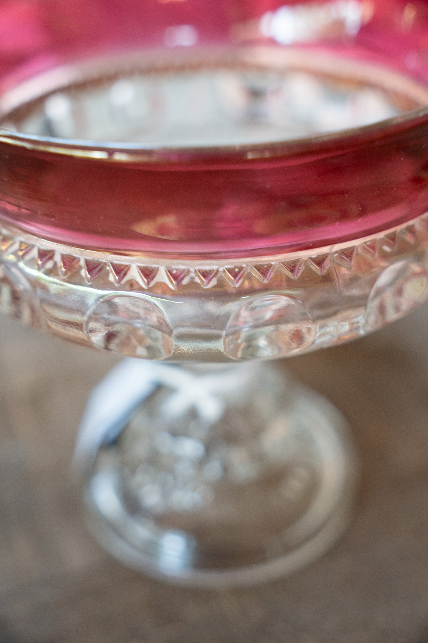 Ruby Red Rimmed Candy Dish