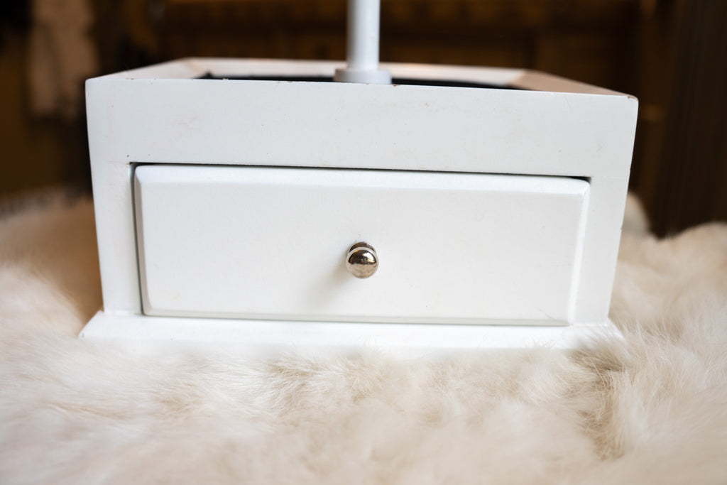 White Jewelry Holder with Black Velvet Lining