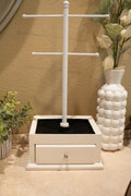 White Jewelry Holder with Black Velvet Lining