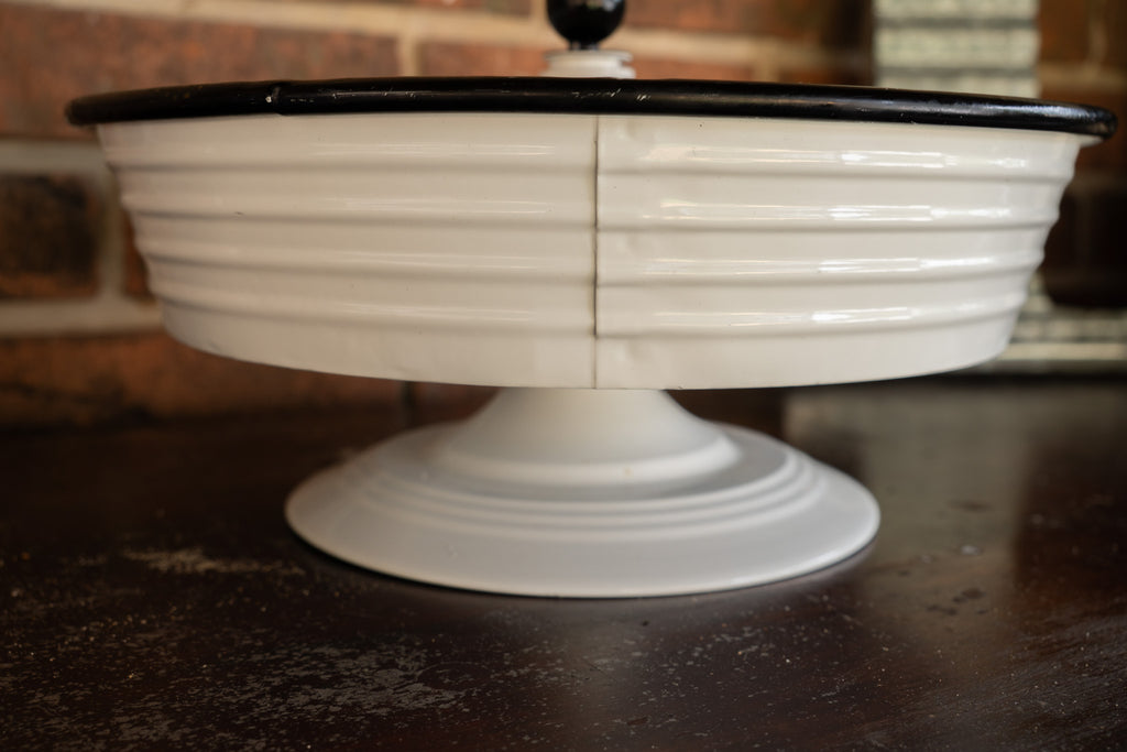 White Metal Tray with 4 Divided Sections
