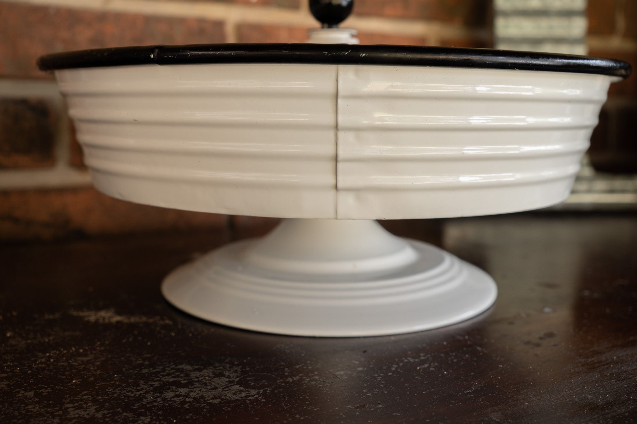 White Metal Tray with 4 Divided Sections