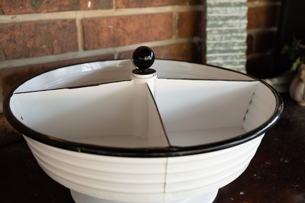 White Metal Tray with 4 Divided Sections