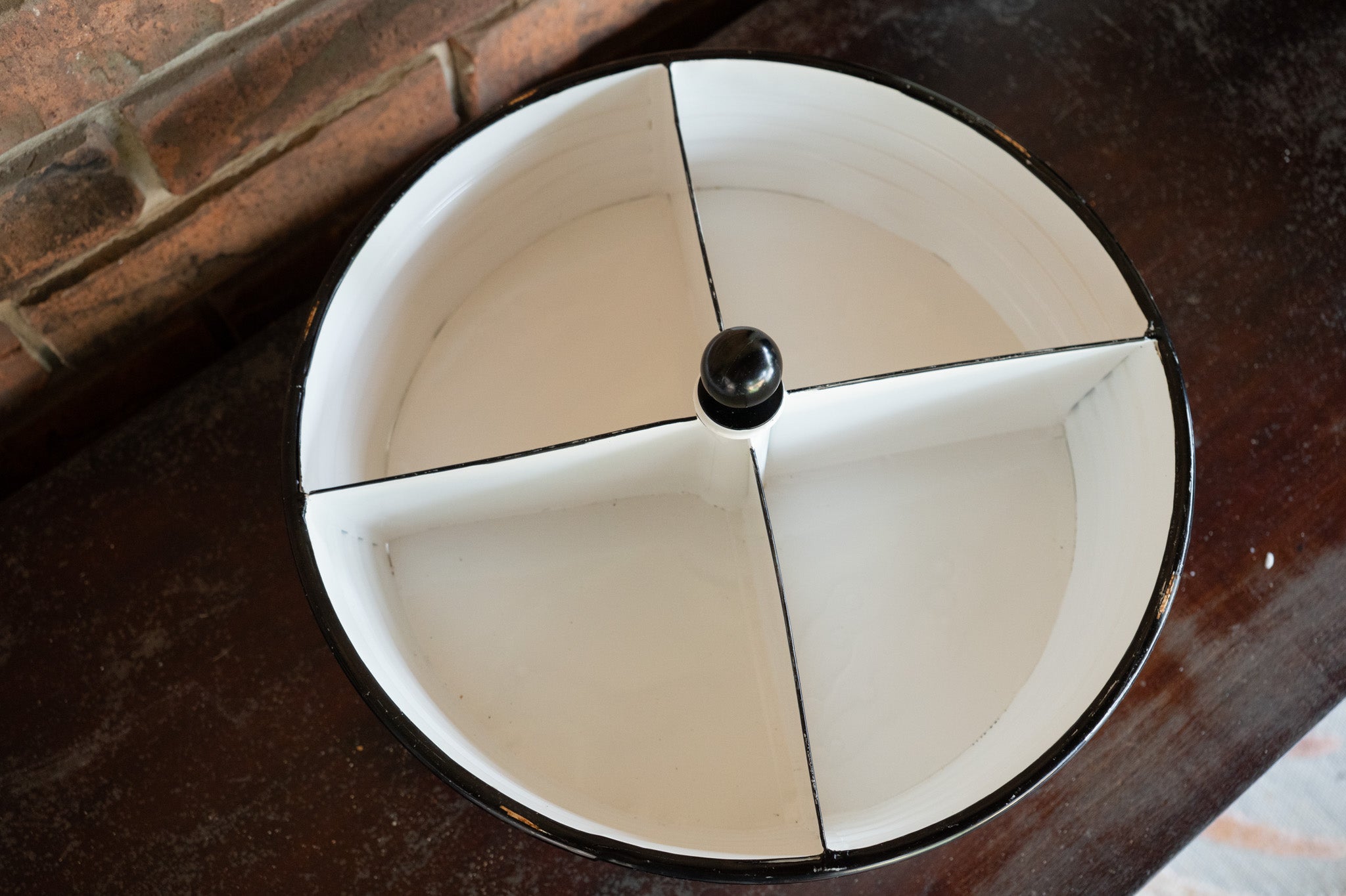 White Metal Tray with 4 Divided Sections