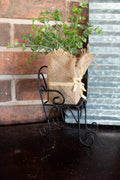 Tiny Wrought Iron Chair Plant Stand