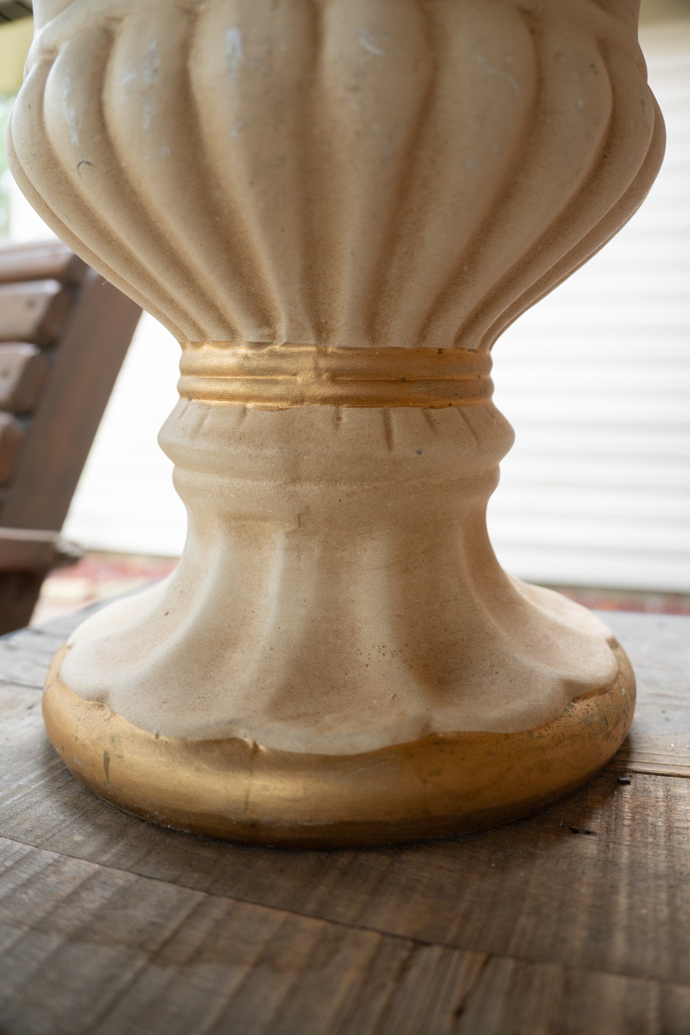 Vintage Ceramic Urn Planter with Footed Pedestal