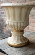 Vintage Ceramic Urn Planter with Footed Pedestal