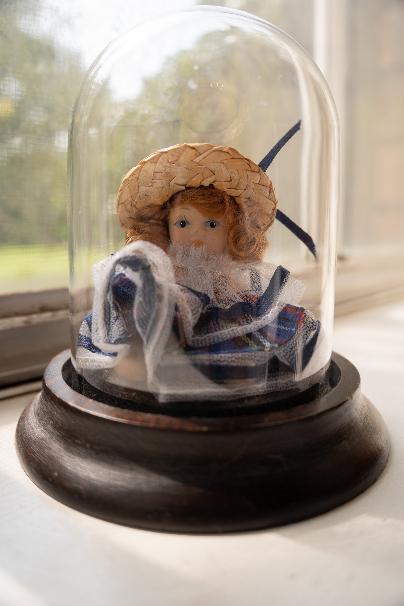 Miniature Mexican Doll in Glass Dome by Dogface