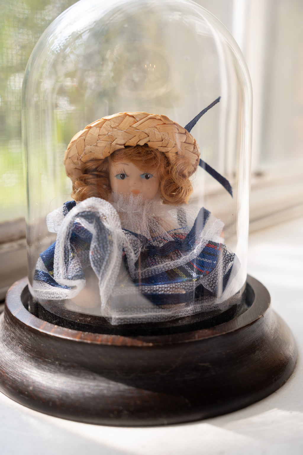 Miniature Mexican Doll in Glass Dome by Dogface