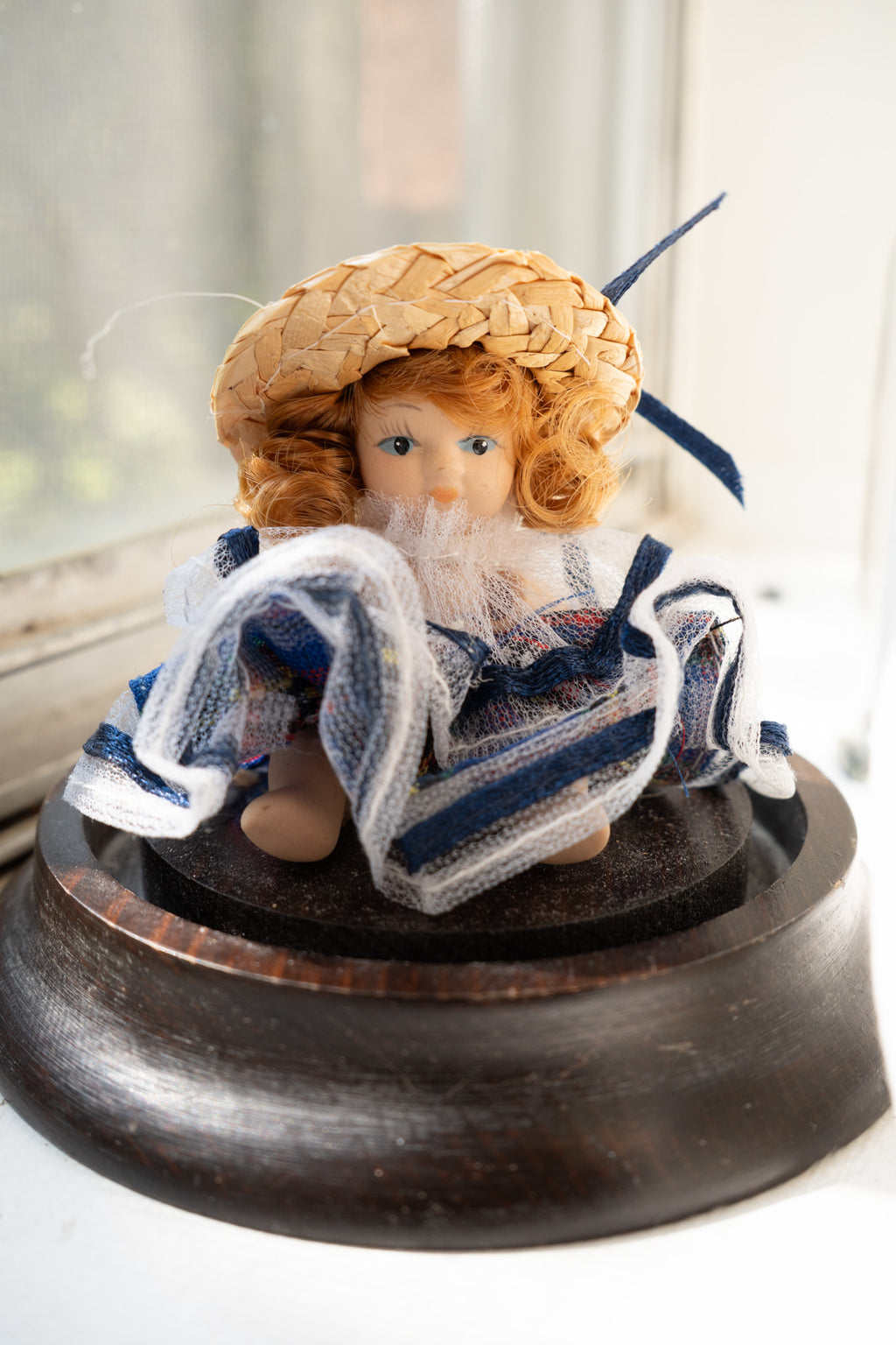 Miniature Mexican Doll in Glass Dome by Dogface