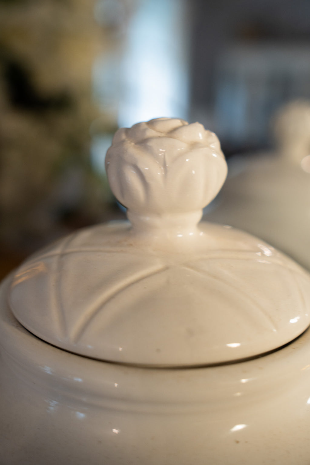 White Ceramic Tea Canister by THL