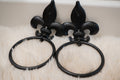 Fleur de Lis Metal Towel Hanger