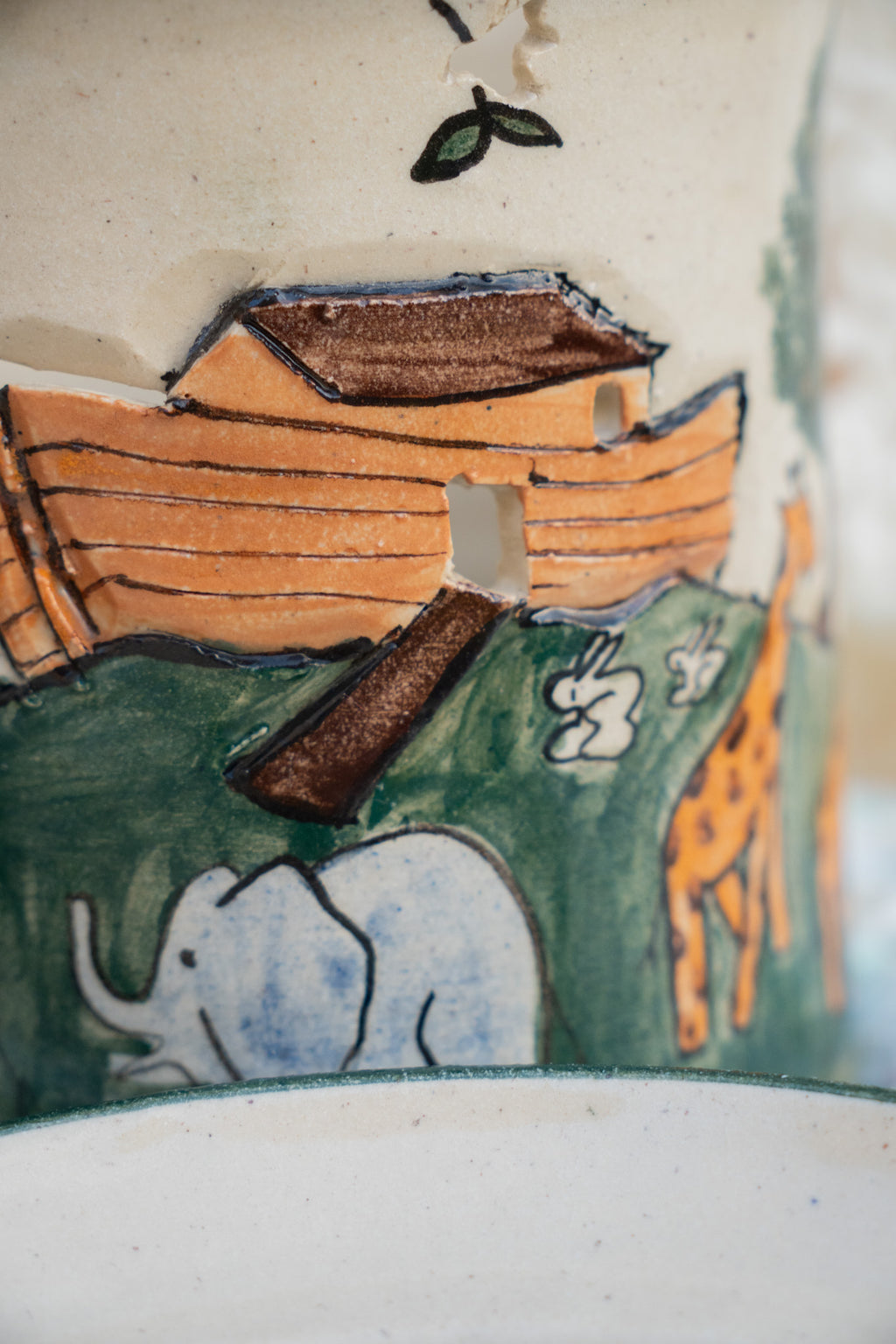 3 Pc Noah's Ark Pottery Set by G. Miller Pottery
