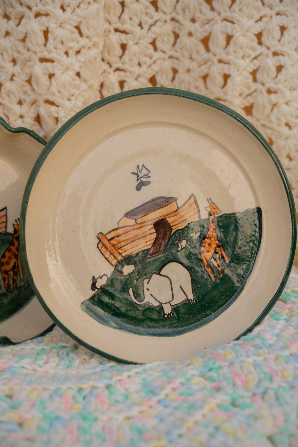 3 Pc Noah's Ark Pottery Set by G. Miller Pottery