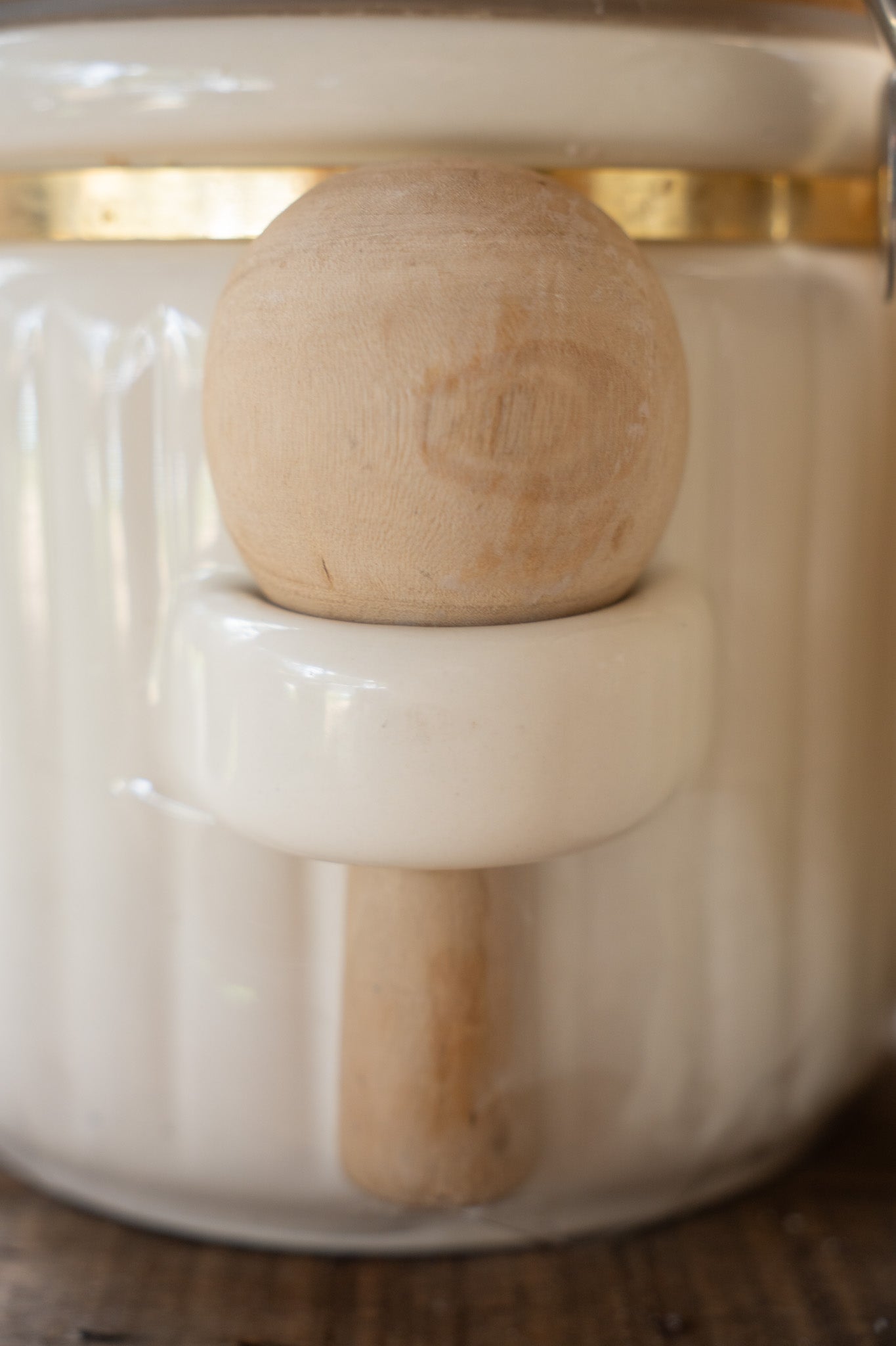 3 Pc White & Wood Canister Set