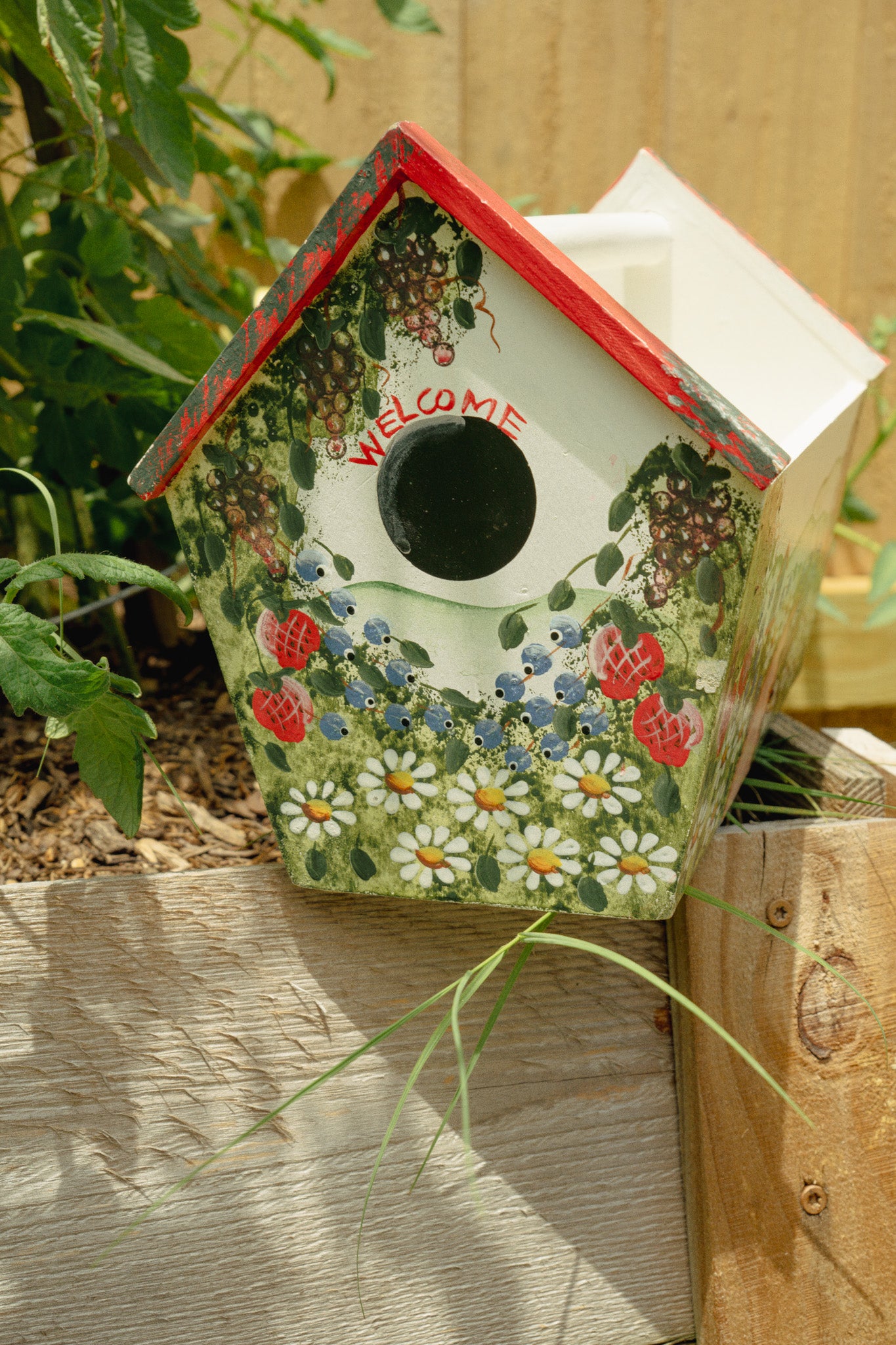 Wooden Birdhouse Caddy