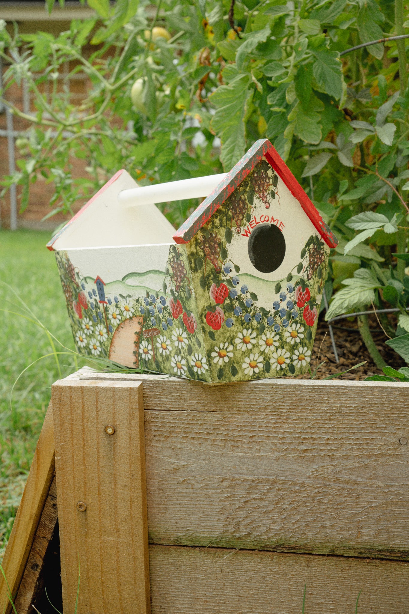 Wooden Birdhouse Caddy