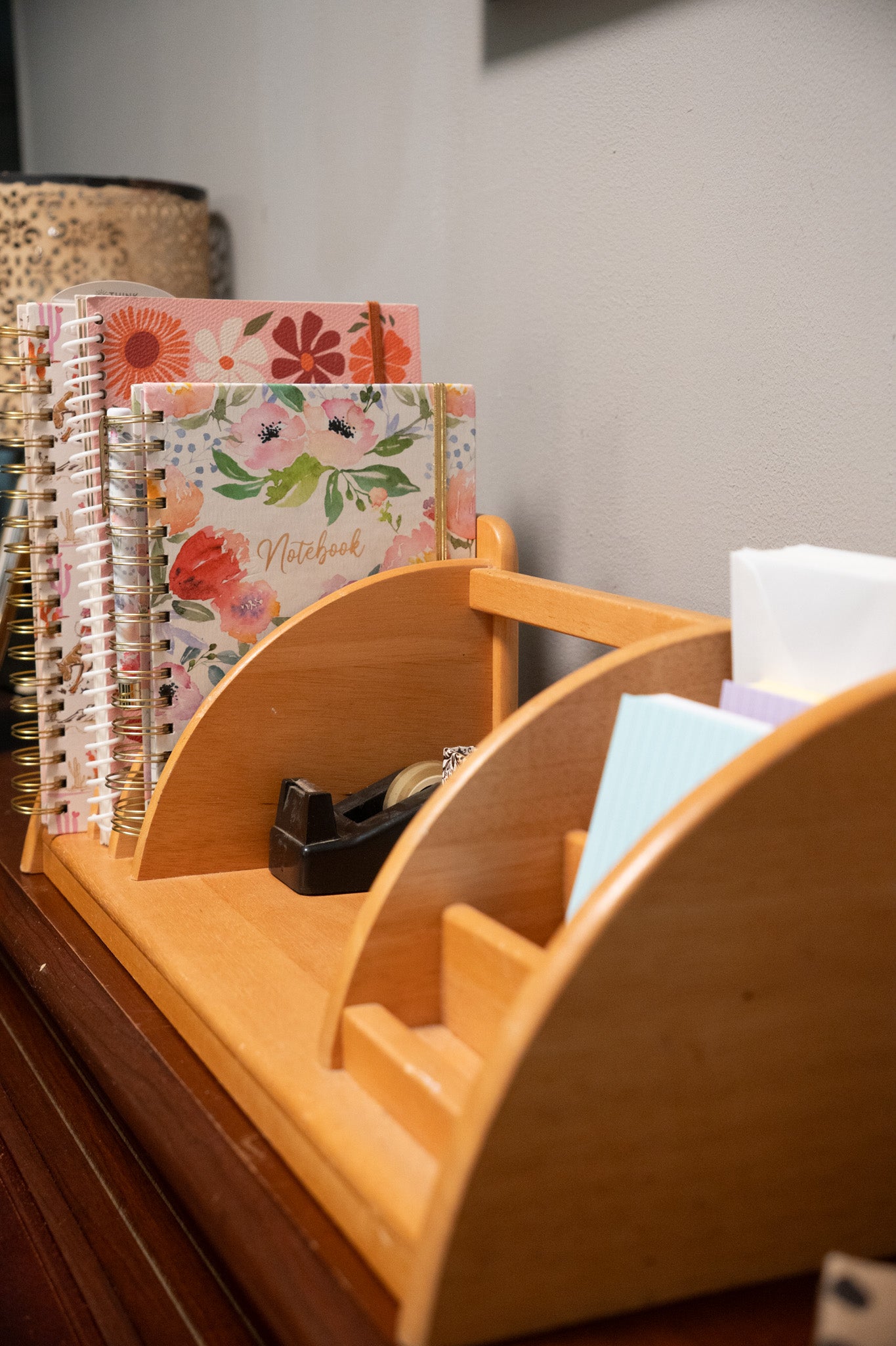 Vintage Wooden Desk Organizer