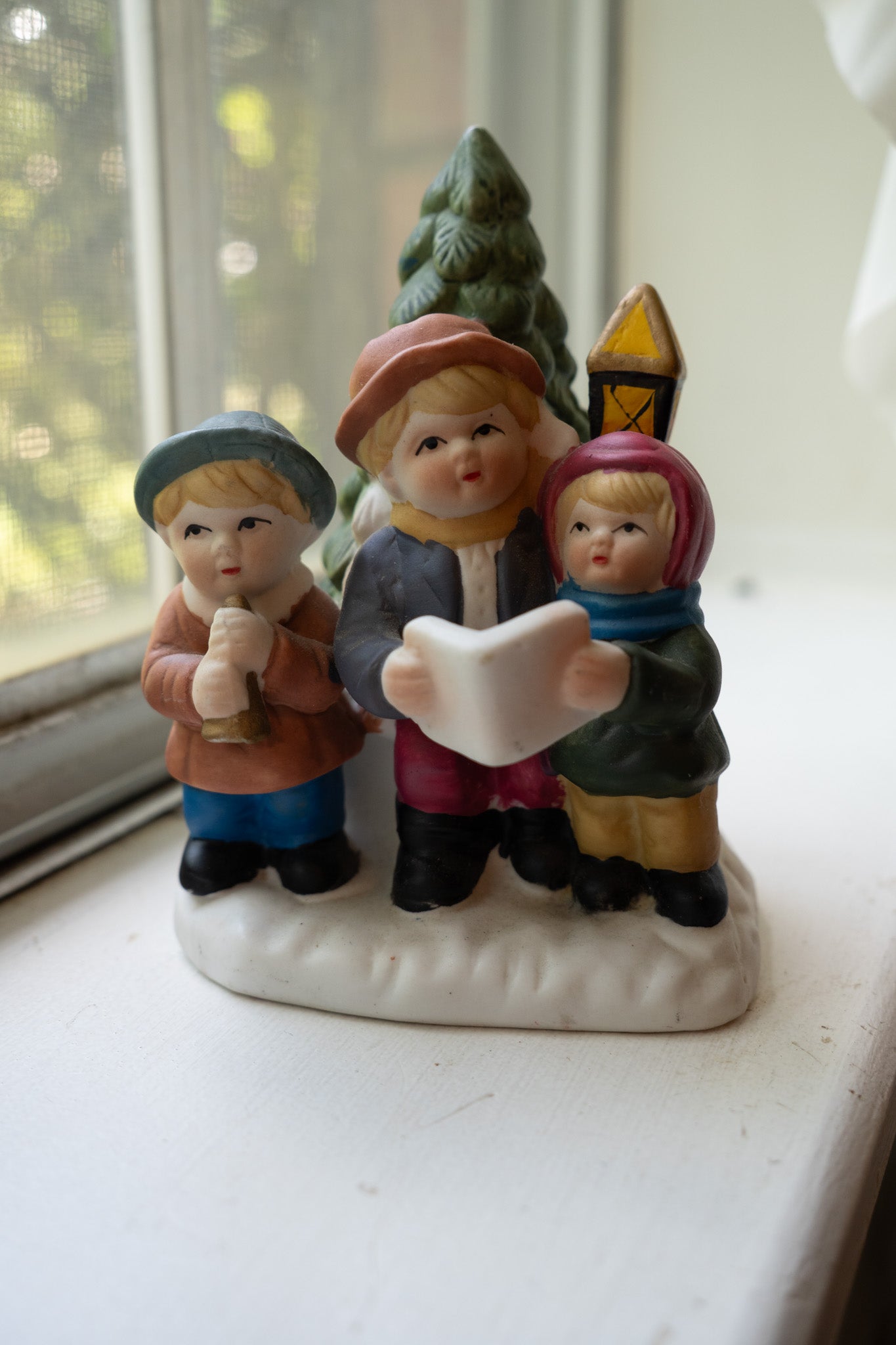 Ceramic Christmas Carolers Votive Holder