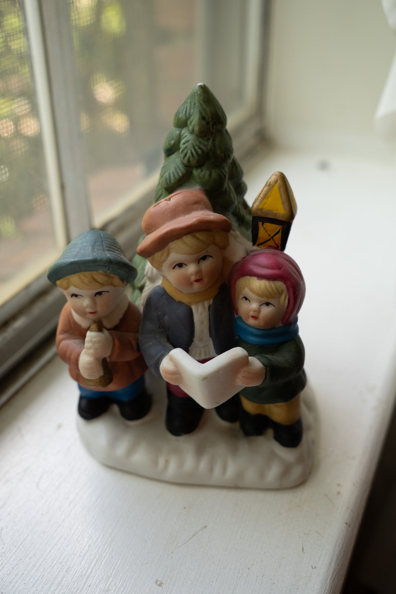 Ceramic Christmas Carolers Votive Holder