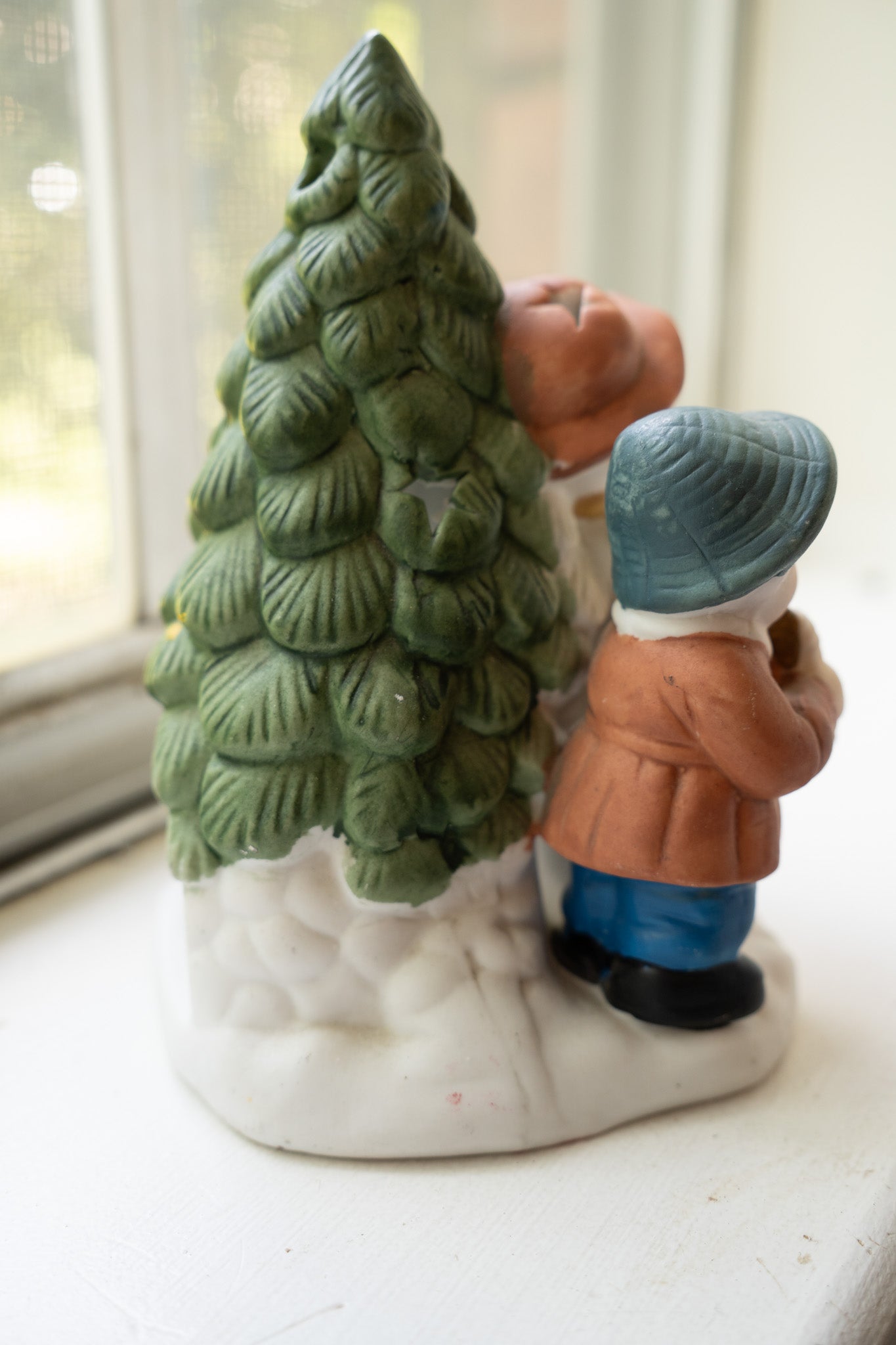 Ceramic Christmas Carolers Votive Holder