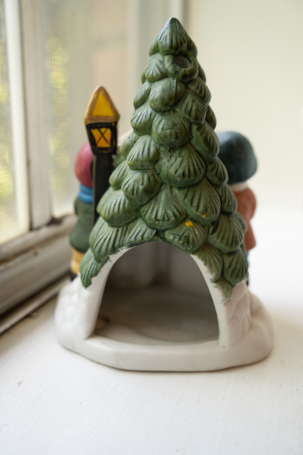 Ceramic Christmas Carolers Votive Holder