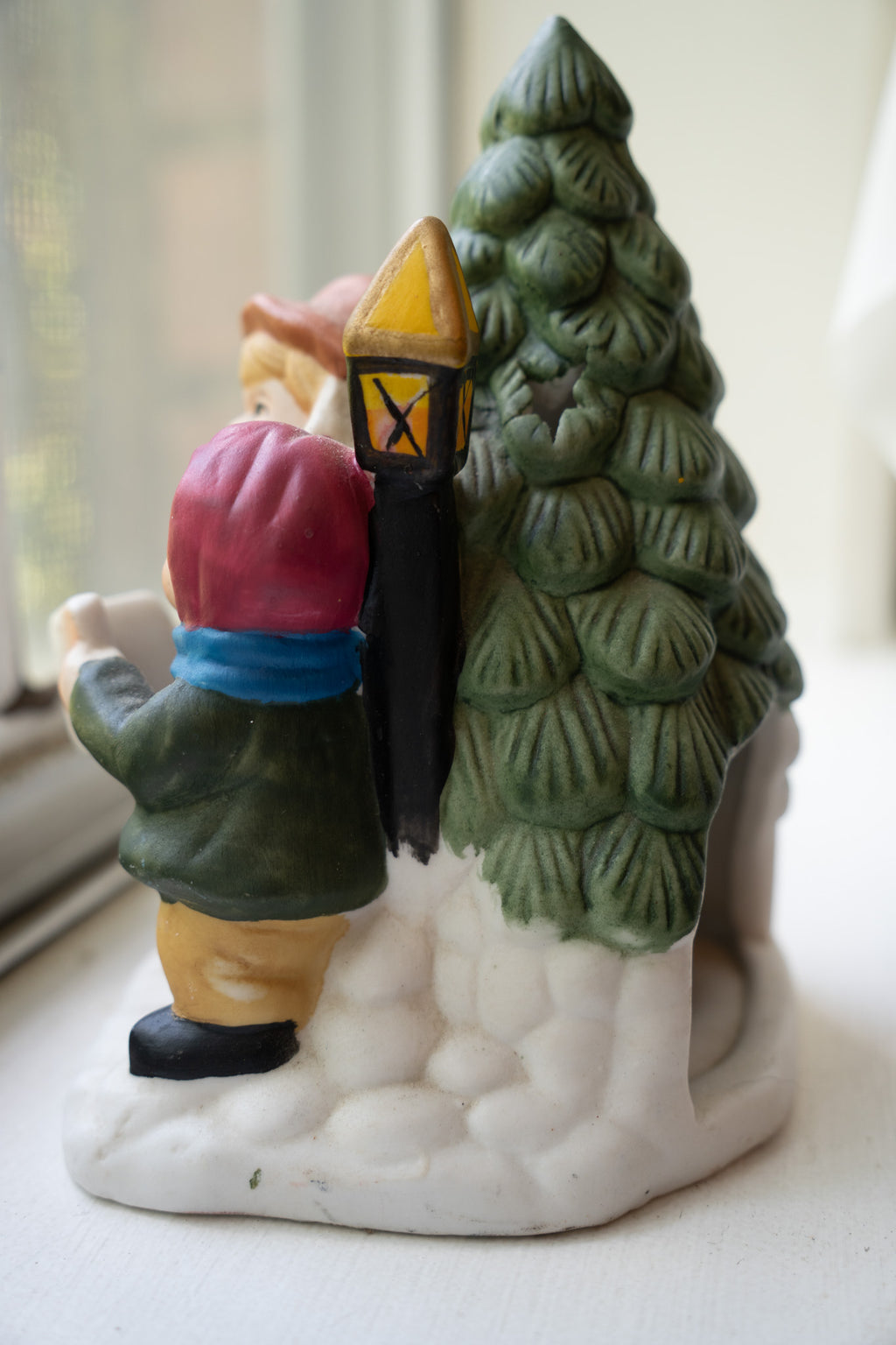 Ceramic Christmas Carolers Votive Holder