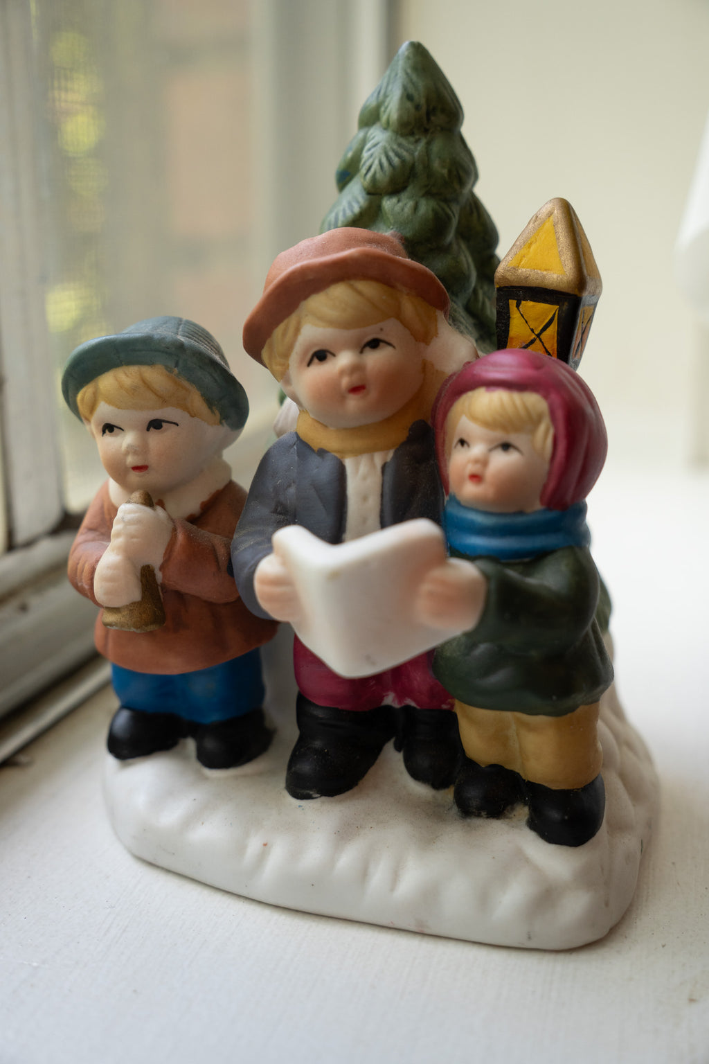 Ceramic Christmas Carolers Votive Holder