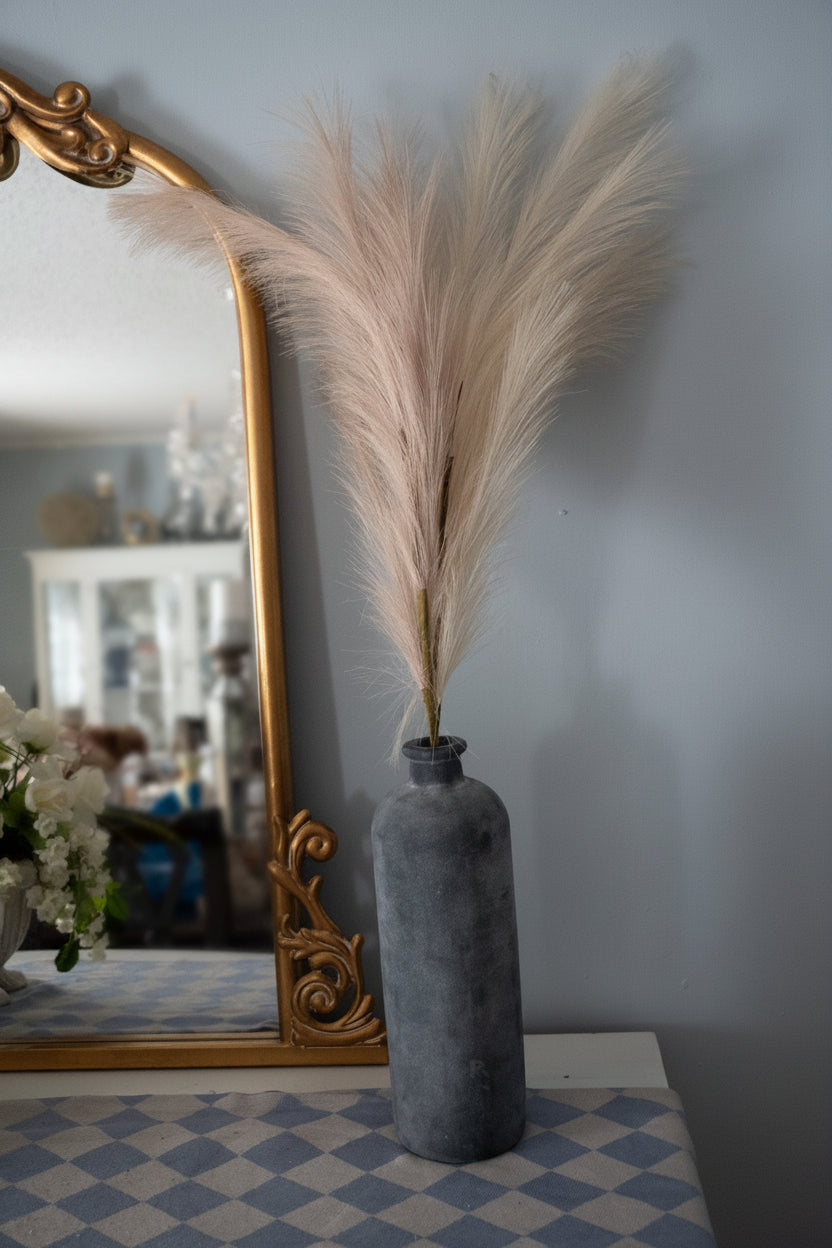13" Tall Glass Vase with Stone Appearance