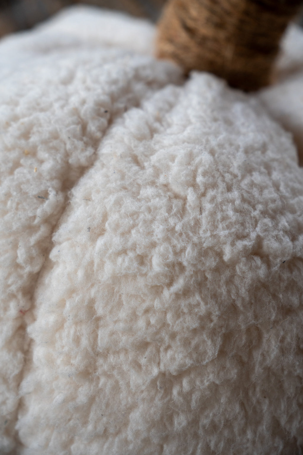 White Plush Pumpkin Accent Pillow